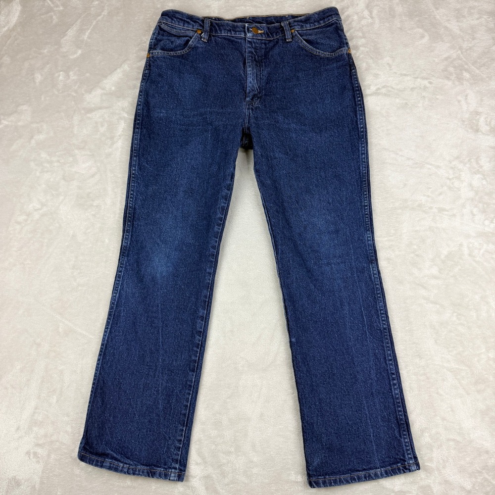 Wrangler Jeans Mens 36x30 Blue Stretch Western Cowboy Cut Workwear 947STR